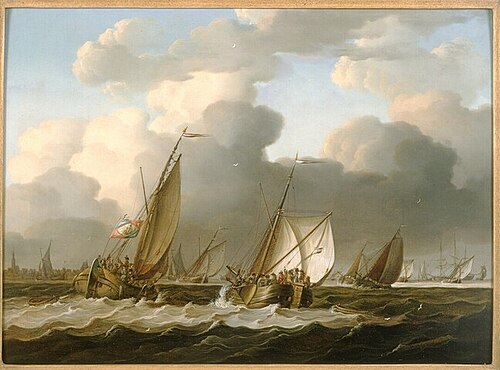 Aankomst van de 13e Demi-Brigade de Bataille voor Vlissingen, 1786, David Kleyne