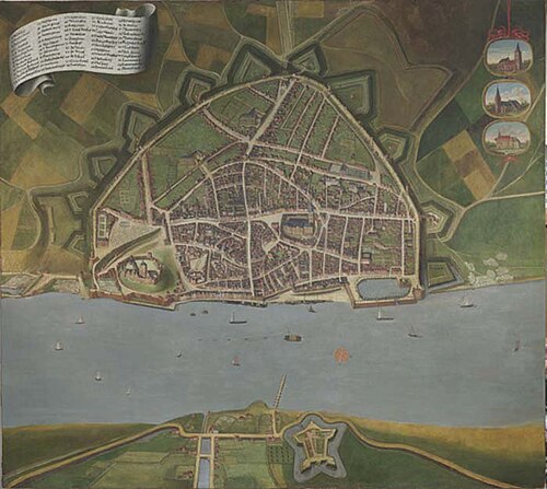 Vogelvluchtgezicht van Nijmegen, 1668, Hendrik Feltman