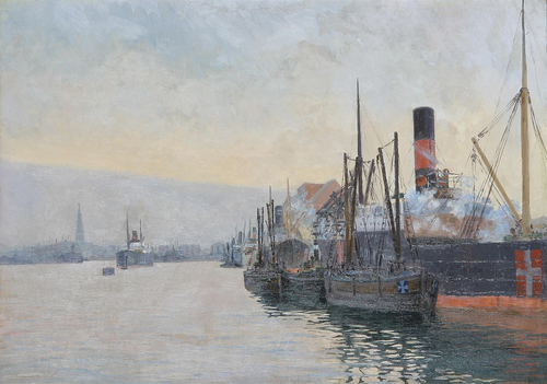 View of the Port of Copenhagen., , Christian Bogø
