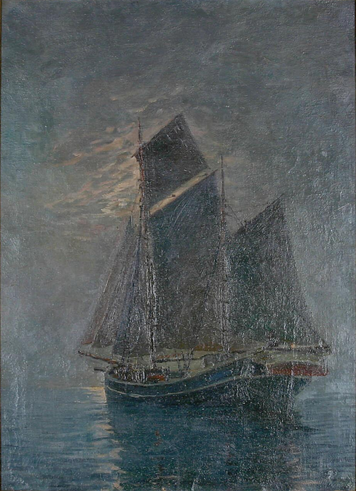 A sailing ship and its master., 1922, Christian Bogø