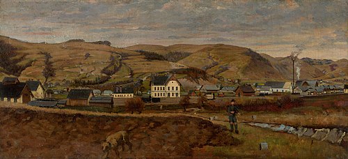 Pohľad na Volovec pri Mukačove, 1884, Eduard Hriňák