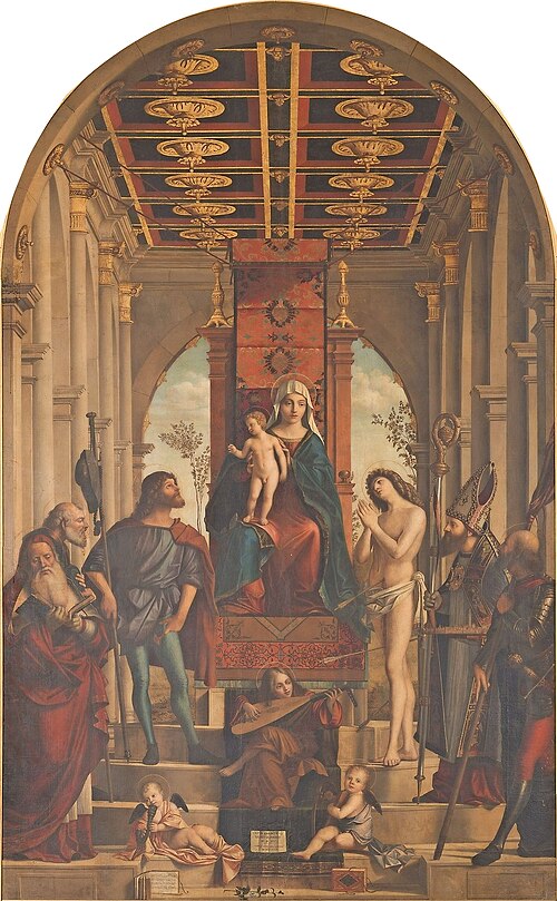 Marija z otrokom in svetniki, 1516, Vittore Carpaccio