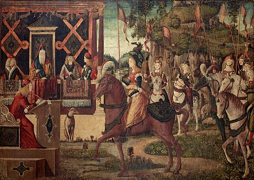 L'Ambassade qu'Hippolyte, la reine des Amazones envoie à Thésée, roi d'Athènes, 1495, Vittore Carpaccio
