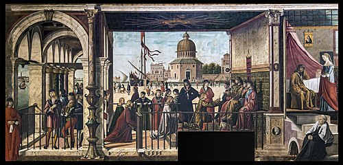 L'Arrivée des ambassadeurs anglais à la cour du roi de Bretagne, 1495, Vittore Carpaccio