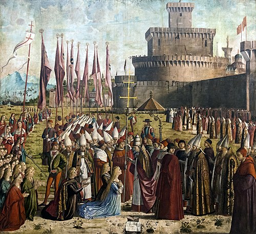 La Rencontre des pèlerins avec le pape Cyriaque, 1492, Vittore Carpaccio