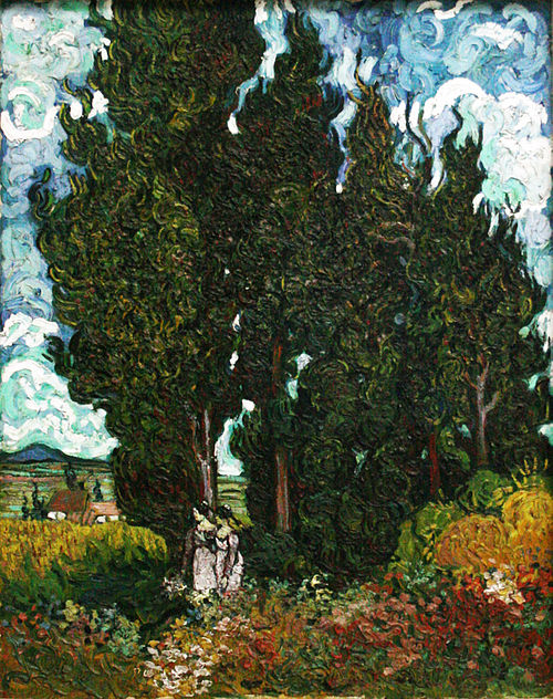 Cyprysy z dwoma postaciami kobiet, , Vincent van Gogh