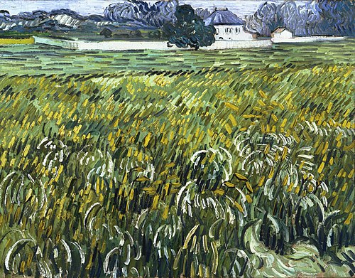 Champ de blé à Auvers avec maison, 1890, Vincent van Gogh