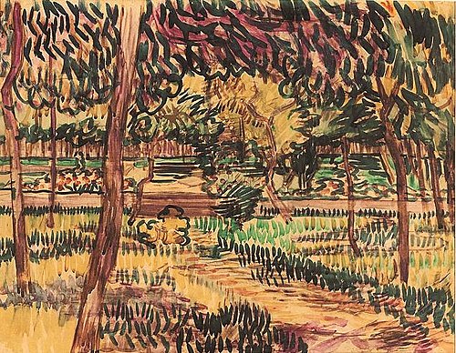 Trees in the Garden of the Asylum, 1889, Vincent van Gogh