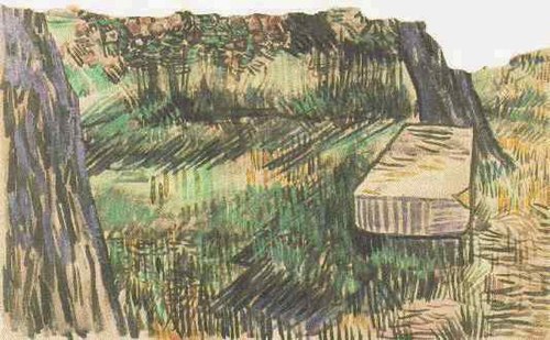 Stone Bench in the Garden of the Asylum, 1889, Vincent van Gogh