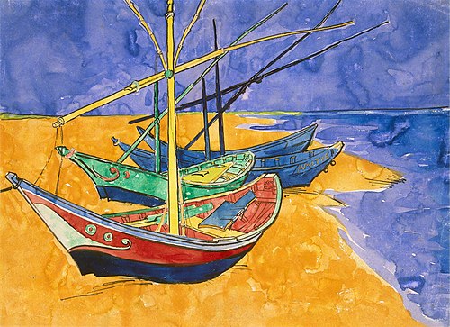 Bateaux de pêche sur la plage, 1888, Vincent van Gogh
