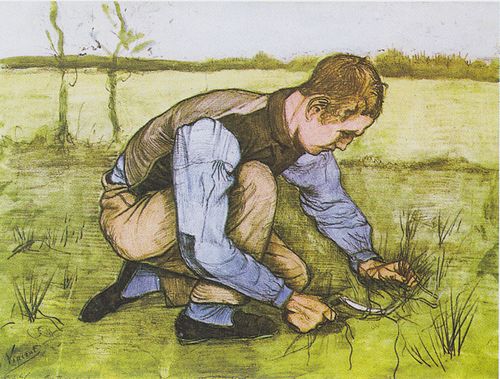 Garçon coupant l'herbe avec une faucille, 1881, Vincent van Gogh