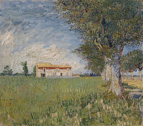 Farmhouse in a wheat field, 1888, Vincent van Gogh