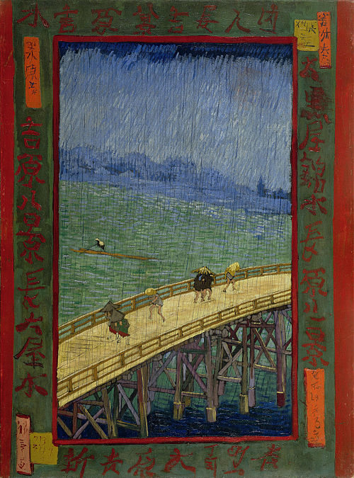 Bridge in the rain, after Hiroshige, 1887, Vincent van Gogh