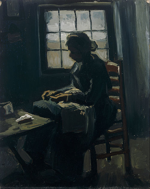 Woman Sewing, 1885, Vincent van Gogh