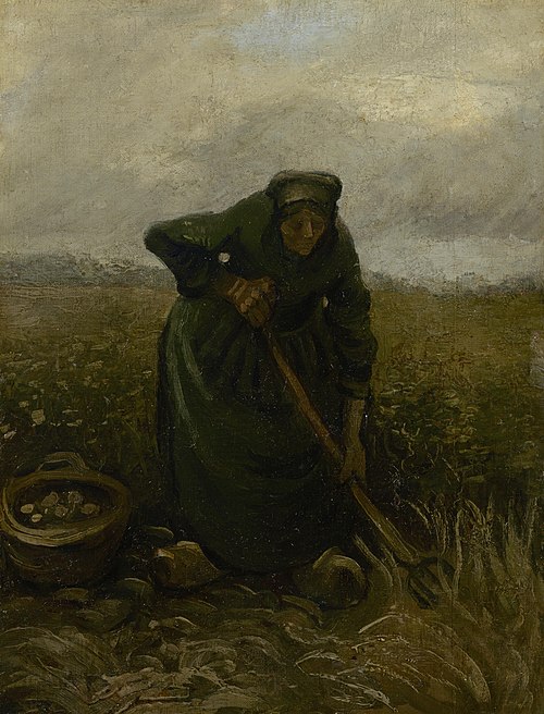 Woman Lifting Potatoes, 1885, Vincent van Gogh