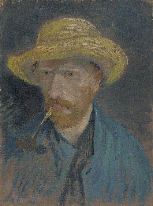 Self-Portrait with Straw Hat and Pipe, 1887, Vincent van Gogh