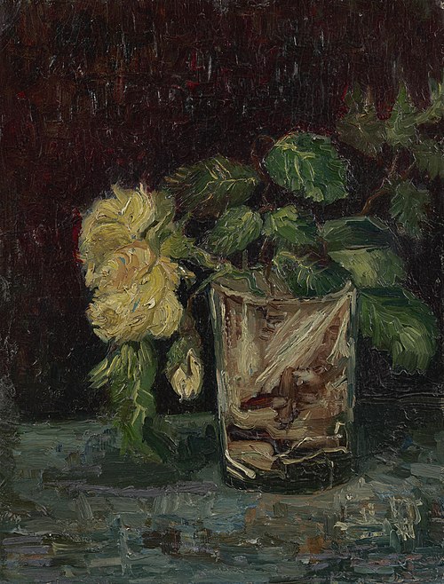 Glass with Yellow Roses, 1886, Vincent van Gogh