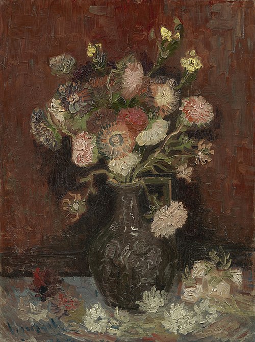 Vase with Chinese Asters and Gladioli, 1886, Vincent van Gogh