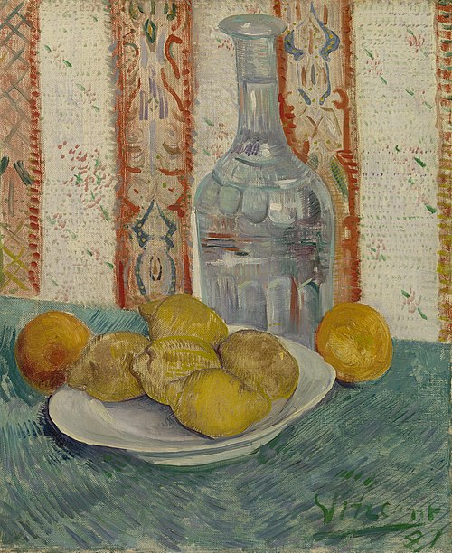 Carafe and Dish with Citrus Fruit, 1887, Vincent van Gogh
