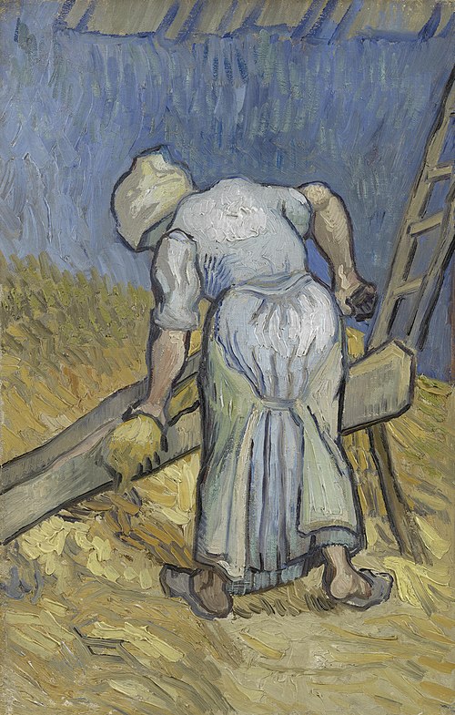 Peasant Woman Bruising Flax (after Millet), 1889, Vincent van Gogh