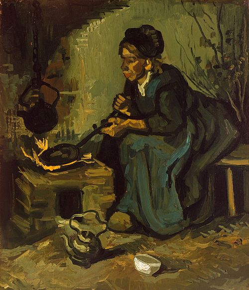 Peasant Woman Cooking by a Fireplace, 1885, Vincent van Gogh