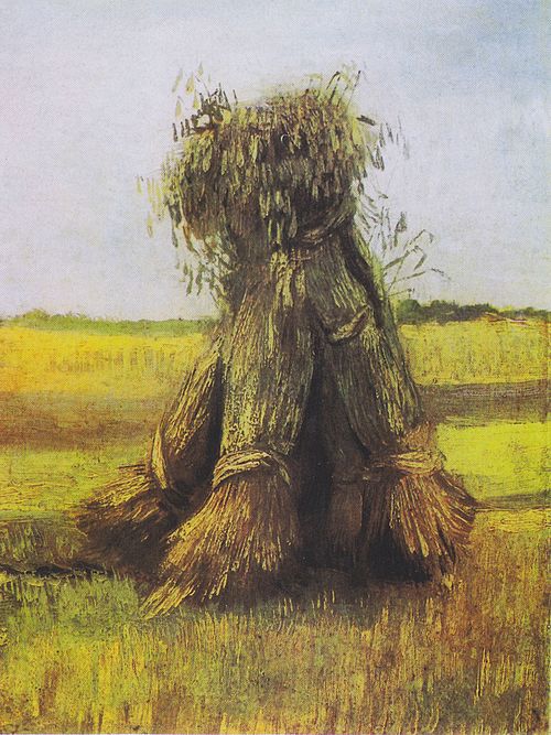 Sheaves of Wheat in a Field, 1885, Vincent van Gogh