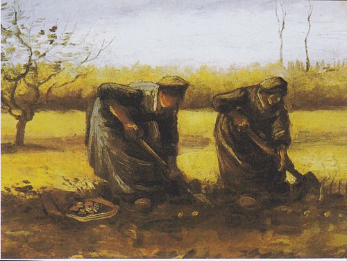 Two Peasant Women Digging Potatoes, 1885, Vincent van Gogh