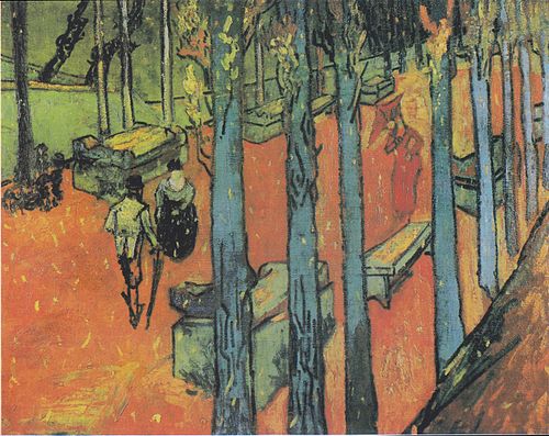 Les Alyscamps: Falling Autumn Leaves, 1888, Vincent van Gogh