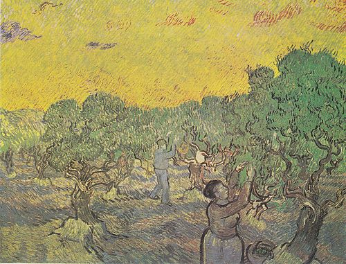 Olive Grove with Picking Figures, 1889, Vincent van Gogh