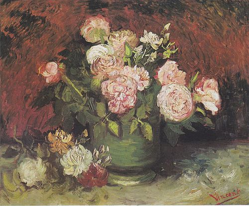 Bowl with Peonies and Roses, 1886, Vincent van Gogh