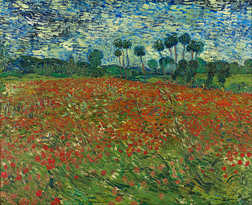 Poppy field, 1890, Vincent van Gogh