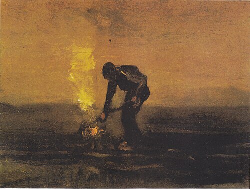 Peasant Burning Weeds, 1883, Vincent van Gogh