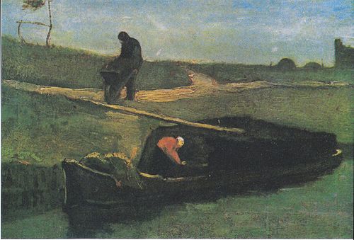 Peat Boat with Two Figures, 1883, Vincent van Gogh