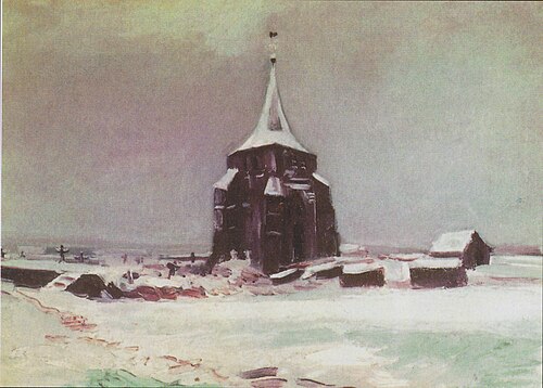 The Old Cemetery Tower at Nuenen in the Snow, 1885, Vincent van Gogh