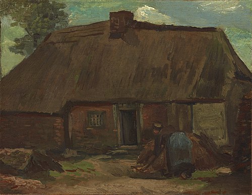 Cottage avec Paysanne creuser, 1885, Vincent van Gogh