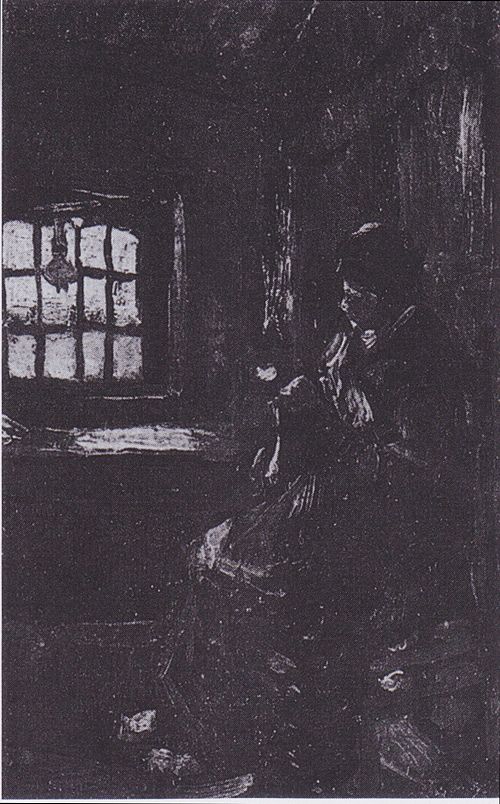 Peasant Woman Darning Stockings, 1885, Vincent van Gogh