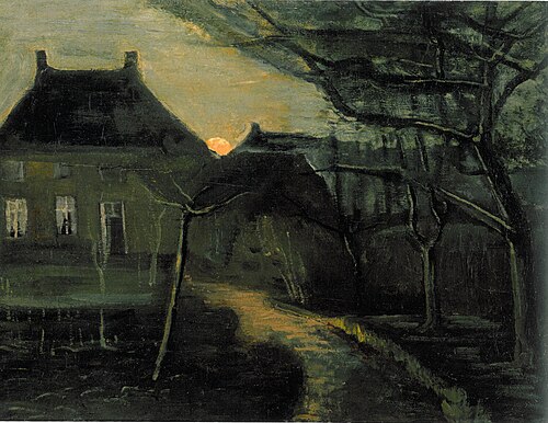 The Parsonage at Nuenen by Moonlight, 1885, Vincent van Gogh