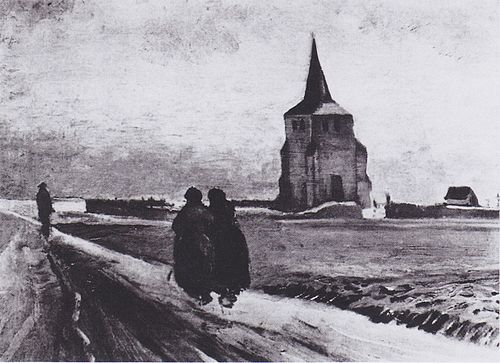 The Old Tower of Nuenen with People Walking, 1884, Vincent van Gogh