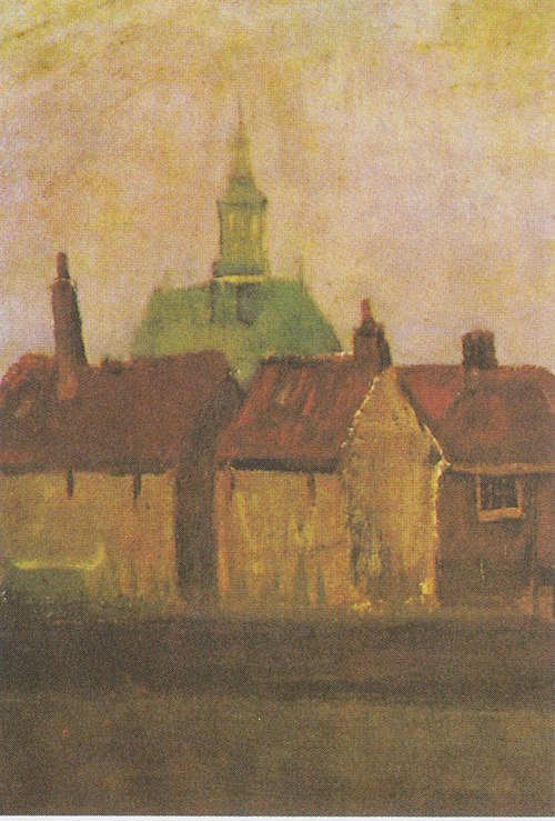 The New Church and Old Houses in The Hague, 1882, Vincent van Gogh