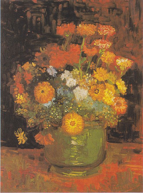 Bowl with Zinnias, 1886, Vincent van Gogh