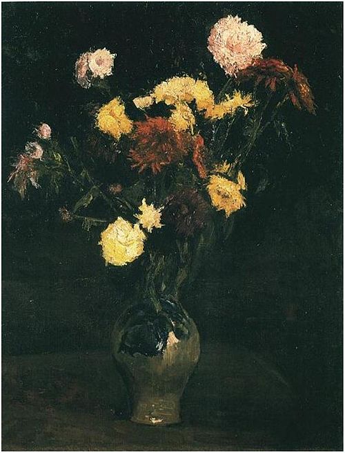 Vase with Carnations and Zinnias, 1886, Vincent van Gogh