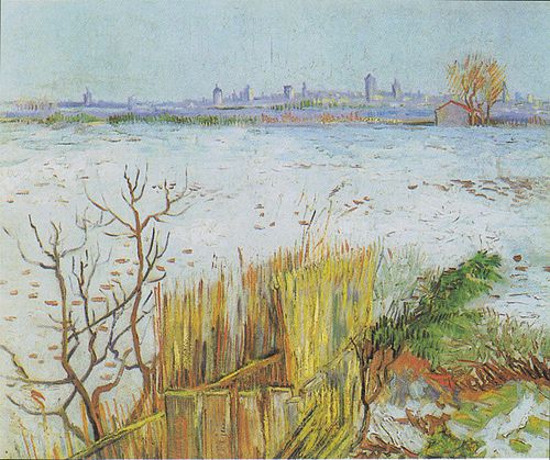 Snowy Landscape with Arles in the Background, 1888, Vincent van Gogh