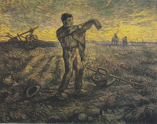 Evening: The End of the Day (after Millet), 1889, Vincent van Gogh