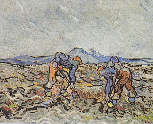 Peasants Lifting Potatoes, 1890, Vincent van Gogh