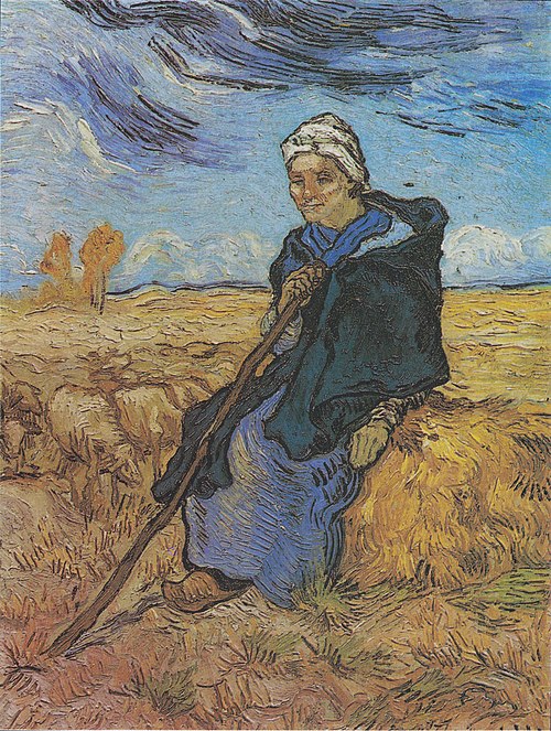 Shepherdess, The (after Millet), 1889, Vincent van Gogh