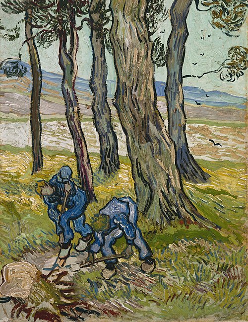 Deux bêcheurs parmi les arbres / Les bêcheurs, 1889, Vincent van Gogh