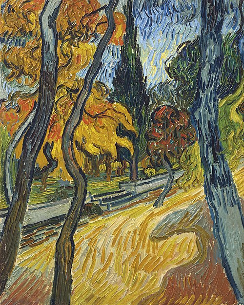 Arbres dans le jardin de l'asile, 1889, Vincent van Gogh