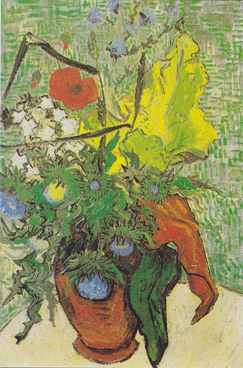 Wild Flowers and Thistles in a Vase, 1890, Vincent van Gogh