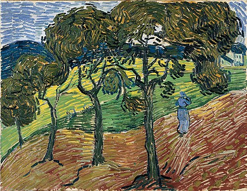 Landscape with Trees and Figures, 1889, Vincent van Gogh