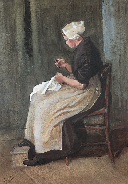 Young Scheveningen Woman Seatded: Facing Left, 1881, Vincent van Gogh